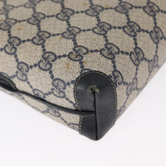 GUCCI GG Supreme Shoulder Bag PVC Leather Navy Gold 007 58 0093 Auth 155057