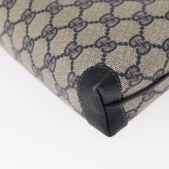 GUCCI GG Supreme Shoulder Bag PVC Leather Navy Gold 007 58 0093 Auth 155057