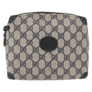 GUCCI GG Supreme Shoulder Bag PVC Leather Navy Gold 007 58 0093 Auth 155057-2