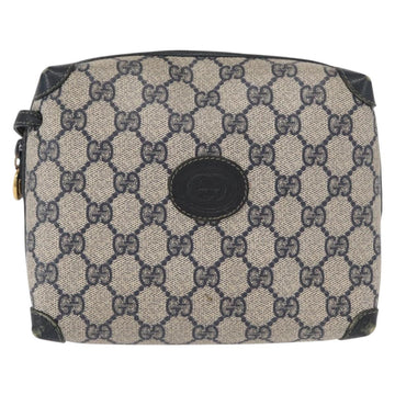 GUCCI GG Supreme Shoulder Bag PVC Leather Navy Gold 007 58 0093 Auth 155057 - 0