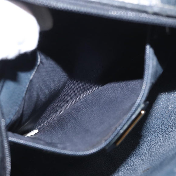 GUCCI GG Supreme Shoulder Bag PVC Leather Navy Gold 007 58 0093 Auth 155057