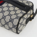 GUCCI GG Supreme Sherry Line Shoulder Bag PVC Navy Gold 010 378 Auth 155058-10