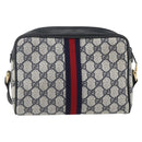 GUCCI GG Supreme Sherry Line Shoulder Bag PVC Navy Gold 010 378 Auth 155058-3