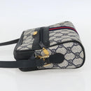 GUCCI GG Supreme Sherry Line Shoulder Bag PVC Navy Gold 010 378 Auth 155058-4