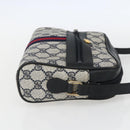 GUCCI GG Supreme Sherry Line Shoulder Bag PVC Navy Gold 010 378 Auth 155058-5