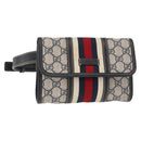 GUCCI GG Supreme Sherry Line Waist Bag PVC Navy Silver 152597 Auth 155059-1