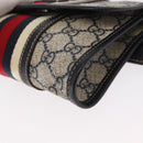 GUCCI GG Supreme Sherry Line Waist Bag PVC Navy Silver 152597 Auth 155059-14