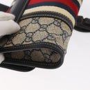 GUCCI GG Supreme Sherry Line Waist Bag PVC Navy Silver 152597 Auth 155059-15