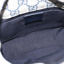 GUCCI GG Supreme Sherry Line Waist Bag PVC Navy Silver 152597 Auth 155059-11