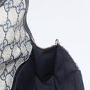 GUCCI GG Supreme Sherry Line Waist Bag PVC Navy Silver 152597 Auth 155059-19