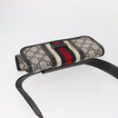 GUCCI GG Supreme Sherry Line Waist Bag PVC Navy Silver 152597 Auth 155059-6