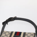 GUCCI GG Supreme Sherry Line Waist Bag PVC Navy Silver 152597 Auth 155059-8