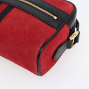 GUCCI Sherry Line Shoulder Bag Suede Leather Black Red 517350 Auth 155060-10