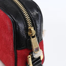 GUCCI Sherry Line Shoulder Bag Suede Leather Black Red 517350 Auth 155060-14