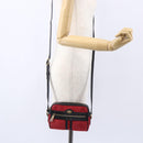 GUCCI Sherry Line Shoulder Bag Suede Leather Black Red 517350 Auth 155060-23