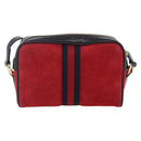 GUCCI Sherry Line Shoulder Bag Suede Leather Black Red 517350 Auth 155060-3