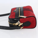 GUCCI Sherry Line Shoulder Bag Suede Leather Black Red 517350 Auth 155060-4