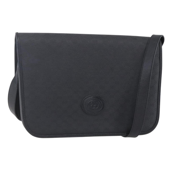GUCCI Micro GG Canvas Shoulder Bag Black Gold 001 904 0915 Auth 155061