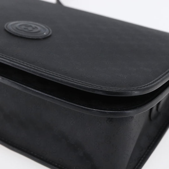 GUCCI Micro GG Canvas Shoulder Bag Black Gold 001 904 0915 Auth 155061