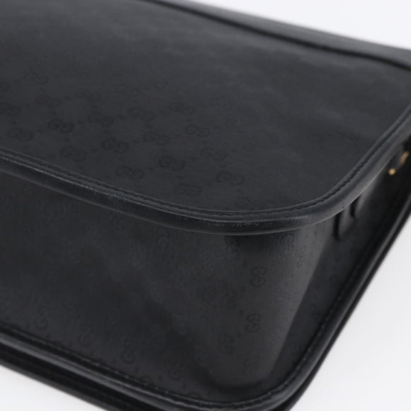 GUCCI Micro GG Canvas Shoulder Bag Black Gold 001 904 0915 Auth 155061