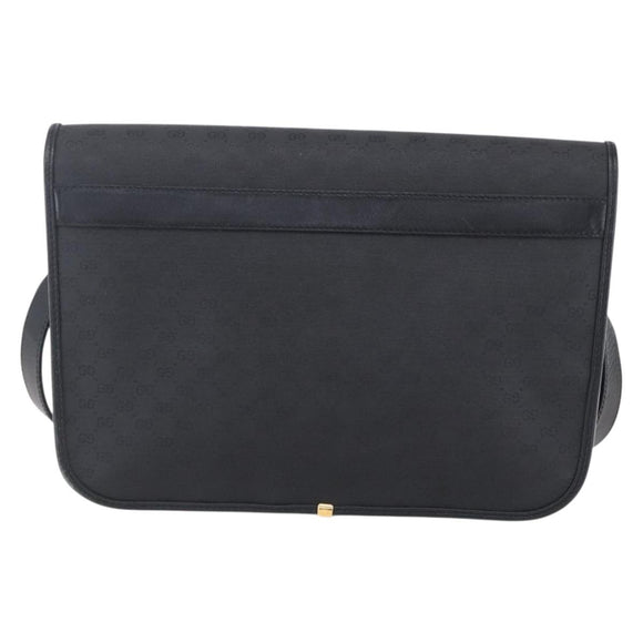 GUCCI Micro GG Canvas Shoulder Bag Black Gold 001 904 0915 Auth 155061