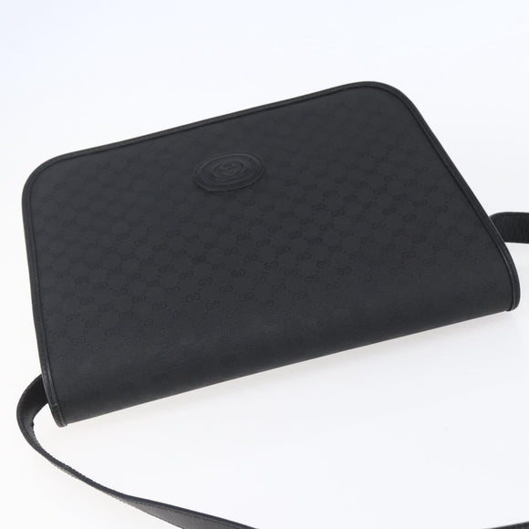 GUCCI Micro GG Canvas Shoulder Bag Black Gold 001 904 0915 Auth 155061