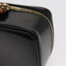 GUCCI Bamboo Vanity Pouch Enamel Black Gold 032 1956 0151 Auth 155062-14
