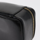GUCCI Bamboo Vanity Pouch Enamel Black Gold 032 1956 0151 Auth 155062-16