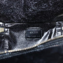 GUCCI Bamboo Vanity Pouch Enamel Black Gold 032 1956 0151 Auth 155062-12