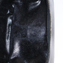 GUCCI Bamboo Vanity Pouch Enamel Black Gold 032 1956 0151 Auth 155062-11