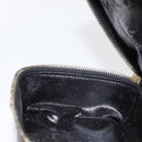 GUCCI Bamboo Vanity Pouch Enamel Black Gold 032 1956 0151 Auth 155062-19