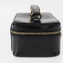 GUCCI Bamboo Vanity Pouch Enamel Black Gold 032 1956 0151 Auth 155062-4