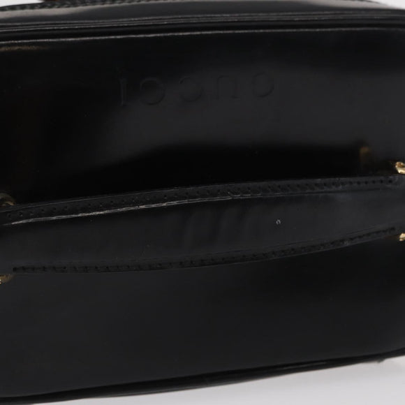 GUCCI Bamboo Vanity Pouch Enamel Black Gold 032 1956 0151 Auth 155062