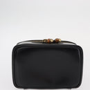 GUCCI Bamboo Vanity Pouch Enamel Black Gold 032 1956 0151 Auth 155062-5