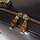 GUCCI Bamboo Hand Bag Enamel 2way Purple Gold 000 270 0323 Auth 155063-20