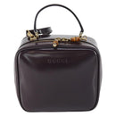 GUCCI Bamboo Hand Bag Enamel 2way Purple Gold 000 270 0323 Auth 155063-13