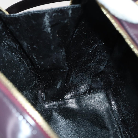 GUCCI Bamboo Hand Bag Enamel 2way Purple Gold 000 270 0323 Auth 155063