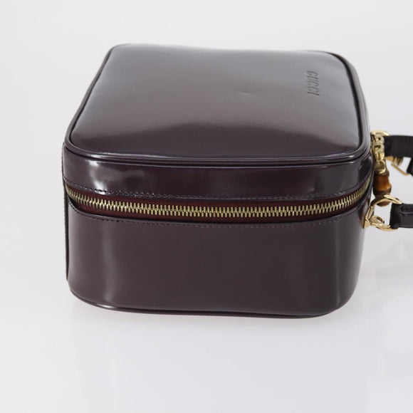 GUCCI Bamboo Hand Bag Enamel 2way Purple Gold 000 270 0323 Auth 155063