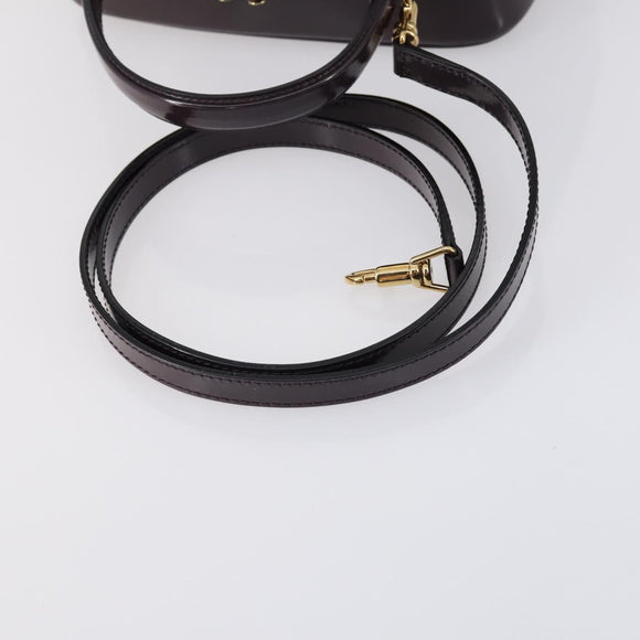 GUCCI Bamboo Hand Bag Enamel 2way Purple Gold 000 270 0323 Auth 155063