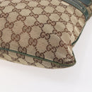 GUCCI GG Canvas Web Sherry Line Shoulder Bag Beige Red Green 145809 Auth 155064-11