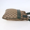 GUCCI GG Canvas Web Sherry Line Shoulder Bag Beige Red Green 145809 Auth 155064-5