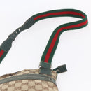 GUCCI GG Canvas Web Sherry Line Shoulder Bag Beige Red Green 145809 Auth 155064-9