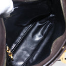 Salvatore Ferragamo Gancini Shoulder Bag Suede Brown Gold Auth 155065-17