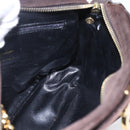 Salvatore Ferragamo Gancini Shoulder Bag Suede Brown Gold Auth 155065-18