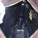 Salvatore Ferragamo Gancini Shoulder Bag Suede Brown Gold Auth 155065-19