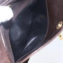 Salvatore Ferragamo Gancini Shoulder Bag Suede Brown Gold Auth 155065-21