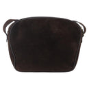 Salvatore Ferragamo Gancini Shoulder Bag Suede Brown Gold Auth 155065-3