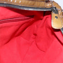 Salvatore Ferragamo Gancini Shoulder Bag Enamel Brown Silver Auth 155066-18