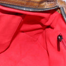 Salvatore Ferragamo Gancini Shoulder Bag Enamel Brown Silver Auth 155066-19