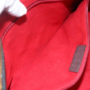 Salvatore Ferragamo Gancini Shoulder Bag Enamel Brown Silver Auth 155066-20